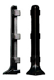 Угол наружный ПВХ для алюминиевого плинтуса Лука 60 мм, черный